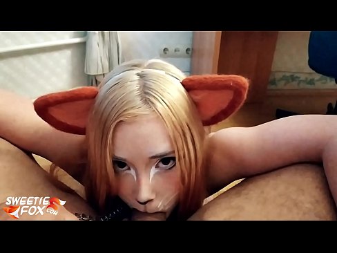 ❤️ Kitsune inomedza mboro uye nekukandira mumuromo make ❤️❌  ️❤